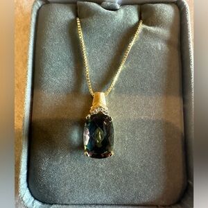 Mystic Fire Topaz Necklace with 14k Gold Chain